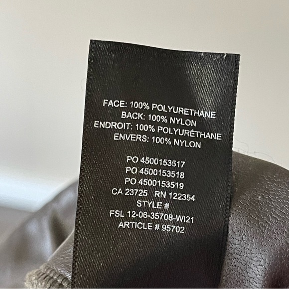 ARITZIA TEN BY BABATON Upstage Vegan Leather Pants Brown High Rise Flared - Picture 8 of 8